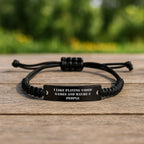 Funny Rope Bracelet with 'I Like Playing Video Games And Maybe 3 People' Quote for Christmas Unique Gifts from Men to Friends Playing Video Games Lovers