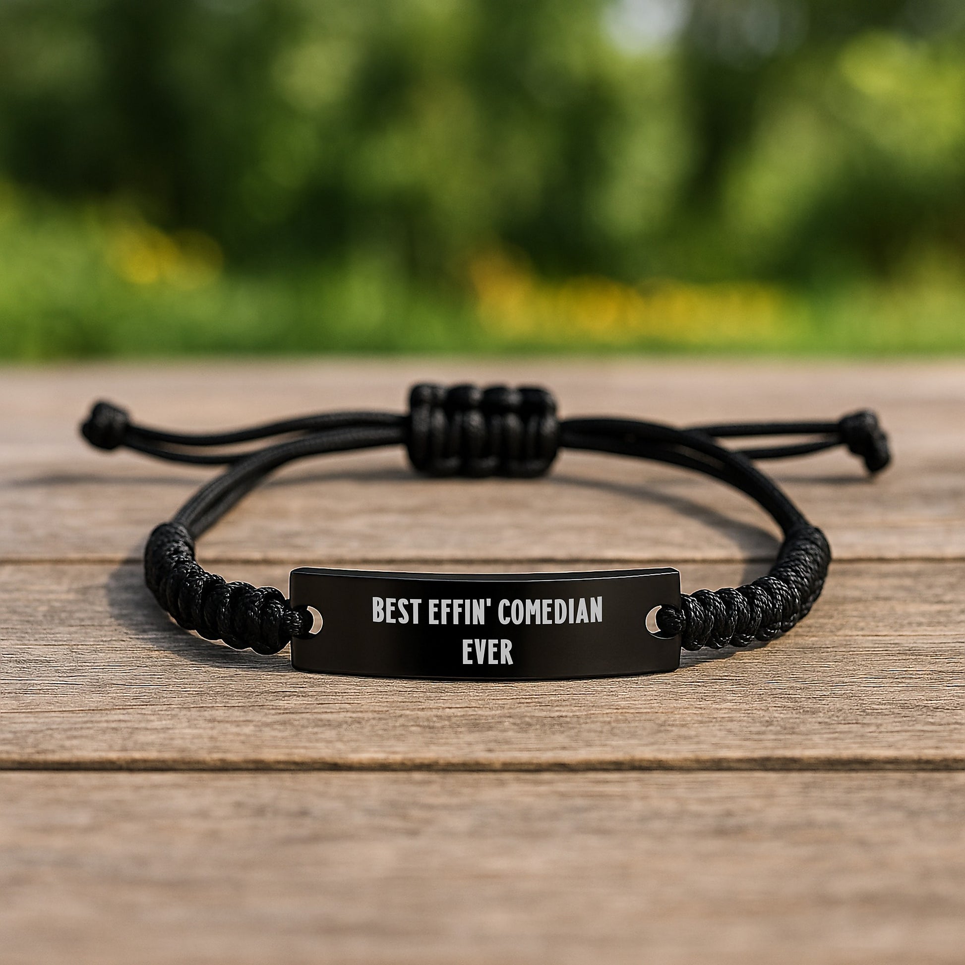 Funny Comedian Rope Bracelet Gifts from Friends to Comedian Men Women, Best Effin' Comedian Ever Inspirational Quote Rope Bracelet for Christmas Unique Gifts - Image 2