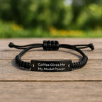 Funny Model Rope Bracelets Gifts from Friends and Family for Christmas Unique Presents for Model Enthusiasts with Coffee Gives Me My Model Power Quote