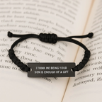 Son Keepsake Black Adjustable Rope Bracelet Birthday Gift for Him - Image 3