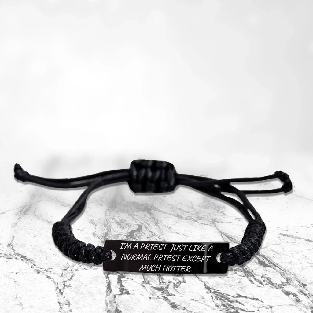 Bold Priest Rope Bracelet With Quote Great Birthday Gift For Him