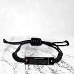 Daughter Black Rope Engraved Leather Bracelet, Sentimental Birthday Christmas Gifts - Behind you, all your memories, before you, all your dreams, around you, all who love you, within you, all you need