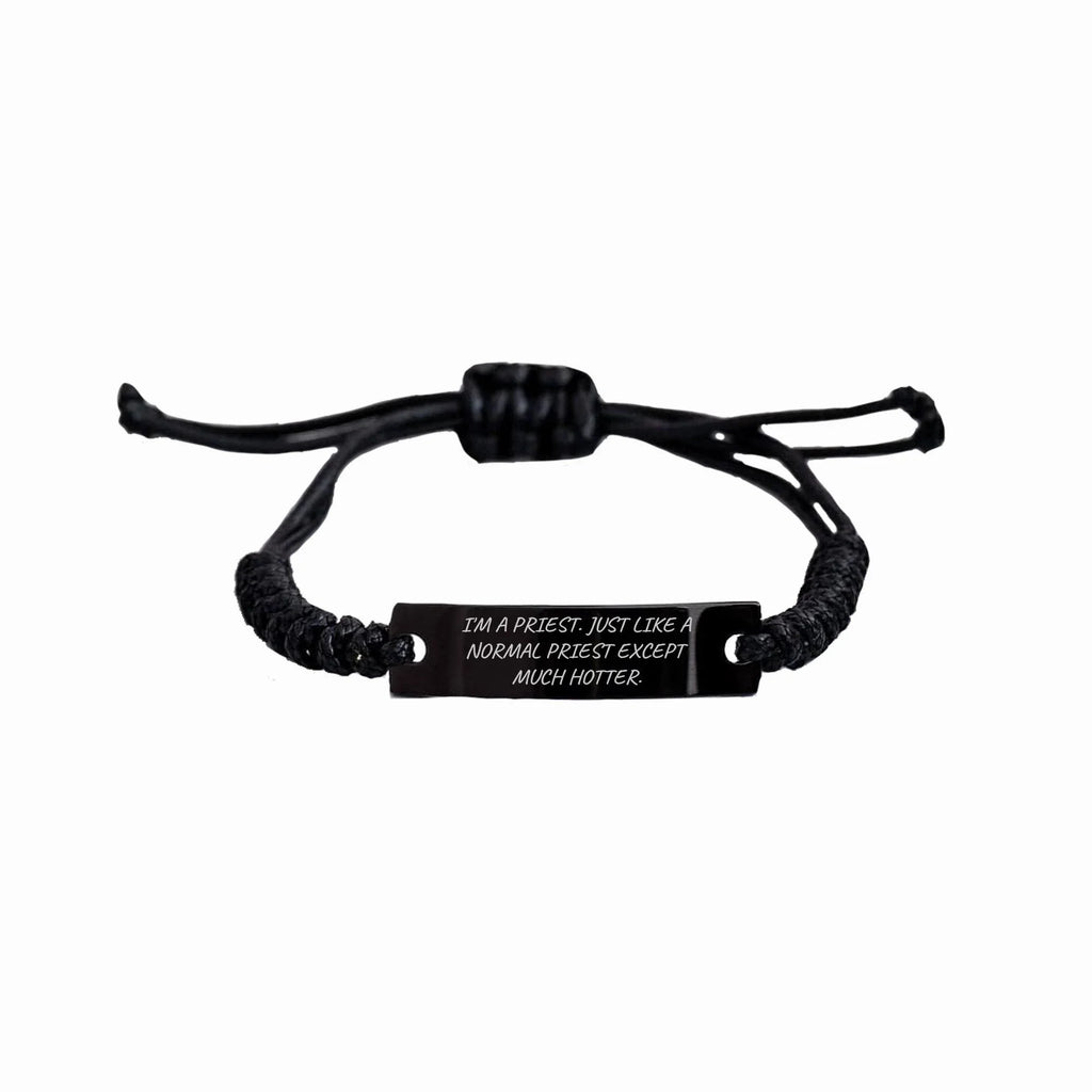 Bold Priest Rope Bracelet With Quote Great Birthday Gift For Him