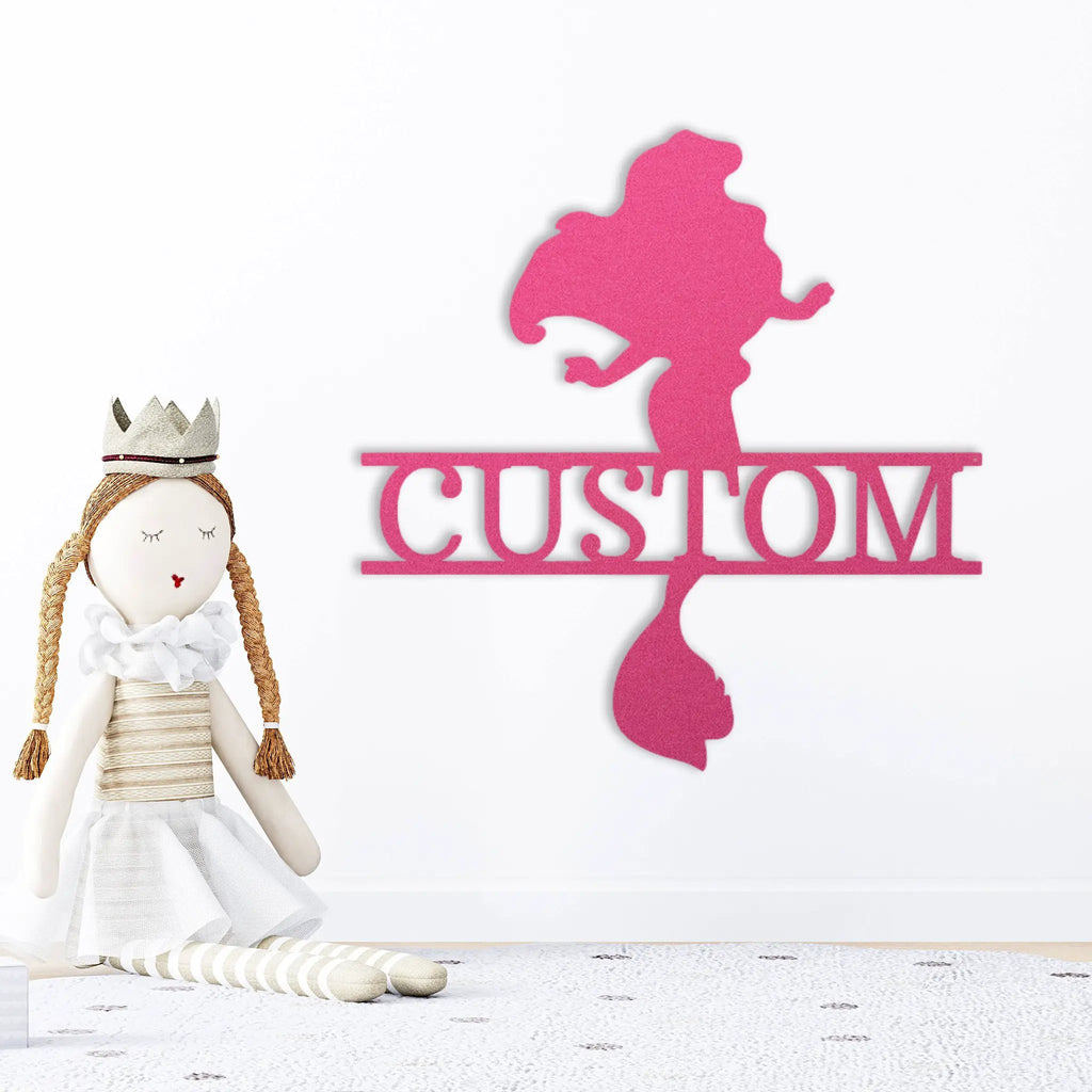 Princess Ariel Custom Name Metal Art Wall Sign