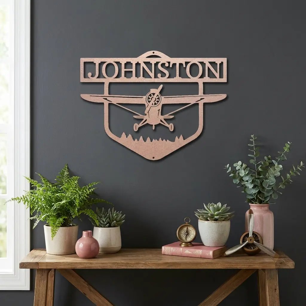 Personalized Airplane Metal Wall Art – Custom Pilot Name Sign – Aviation Decor – Aircraft Wall Art – Gift for Pilots