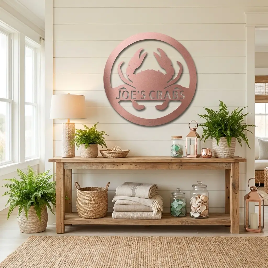 Personalized Crab Metal Wall Art | Custom Crab Shack Sign | Coastal Beach House Decor | Funny Seafood Metal Sign | Custom Outdoor Metal Wall Decor | Made in USA