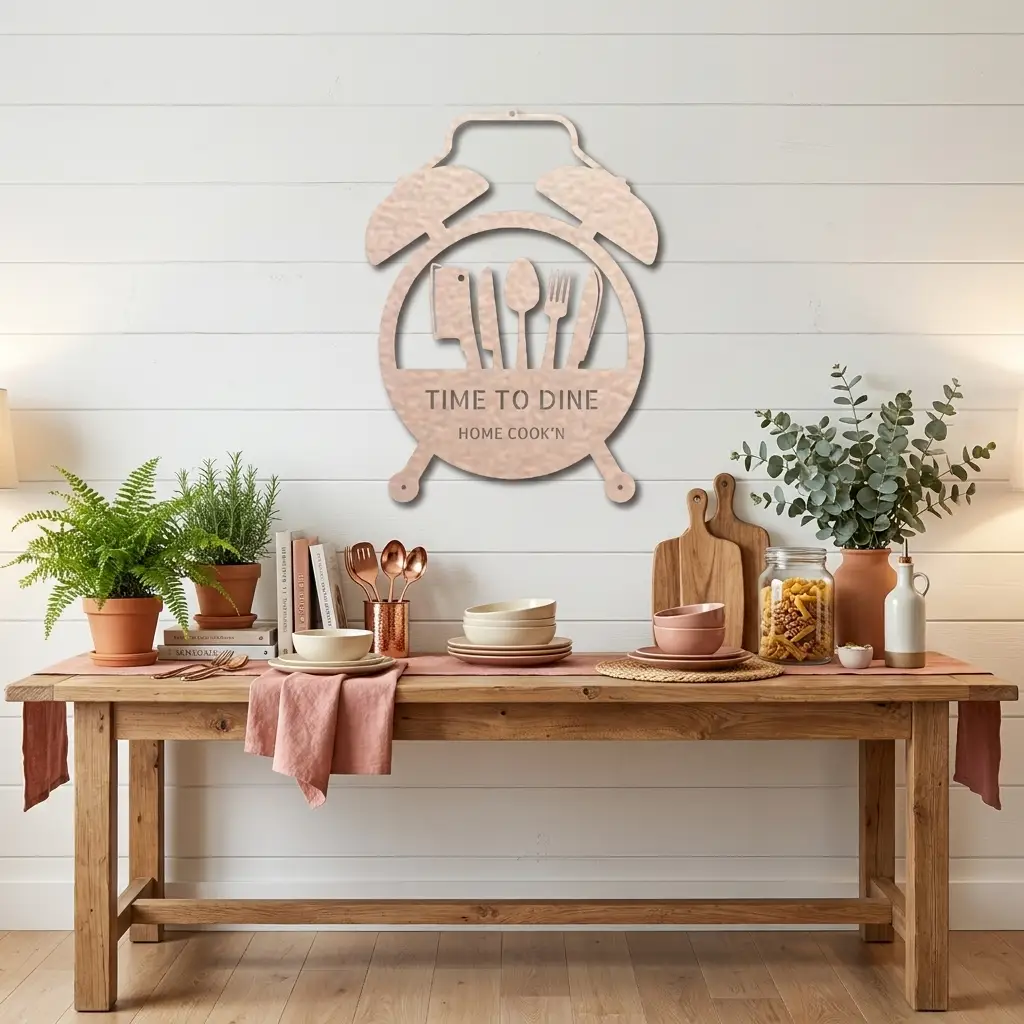 Food Time Kitchen Timer Custom Name Indoor Outdoor Steel Wall Sign