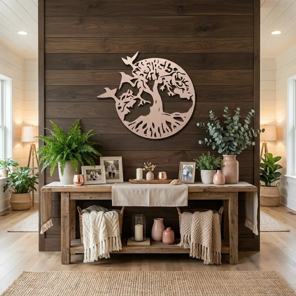 Tree of Life with Birds Metal Wall Art | Nature Inspired Steel Wall Decor | Rustic Tree Silhouette | Made in USA