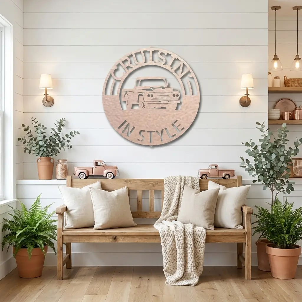 Classic Pickup Truck Personalized Indoor Outdoor Steel Sign Wall Sign