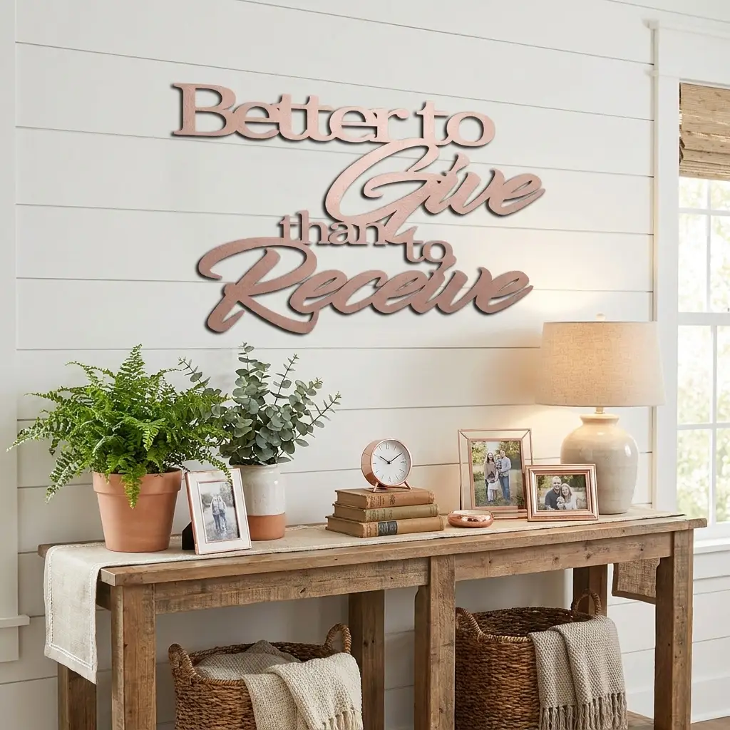 Better to Give Than Receive Quote Indoor Outdoor Steel Wall Sign