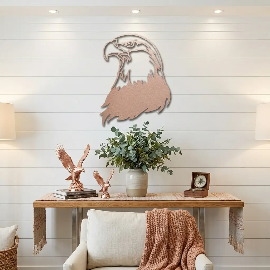 Bald Eagle Metal Wall Art – Patriotic USA Decor – American Eagle Sign – Rustic Wall Decor – Outdoor Metal Art