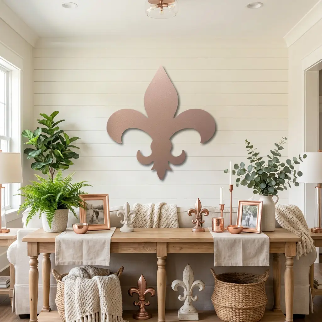 Fleur De Lis Steel Wall Art | Classic French Symbol Metal Decor | Indoor & Outdoor Wall Accent | Made in USA