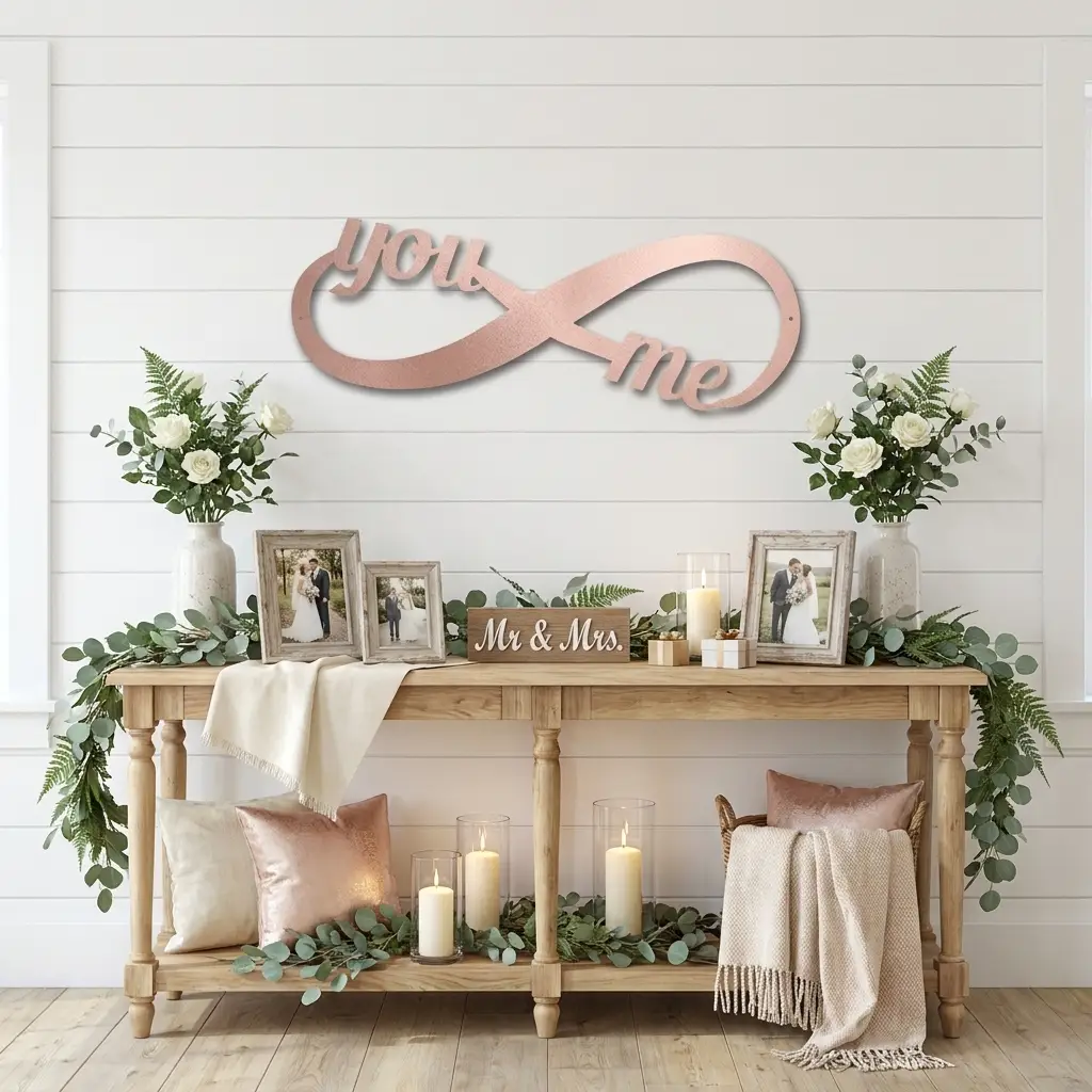 You & Me Infinity Metal Wall Art | Romantic Couple Sign | Wedding, Anniversary & Engagement Gift | Valentine’s Day Decor