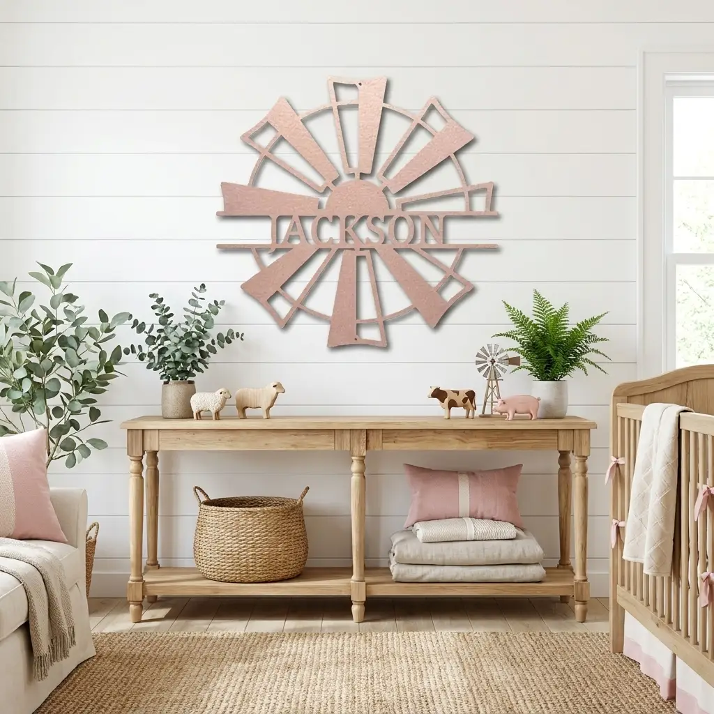 Windmill Cutom Metal Art Rustic Farmhouse