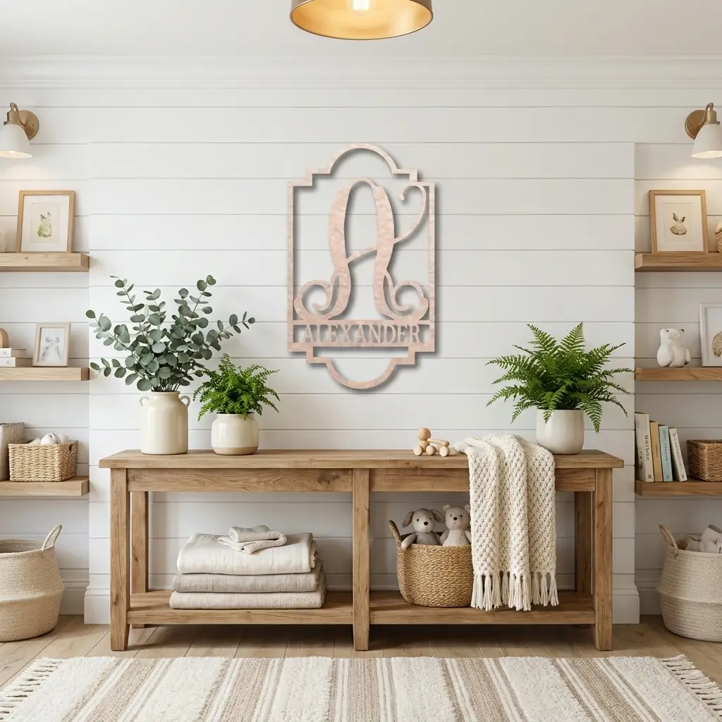 Regal Monogram Custom Name and Initial Metal Wall Art