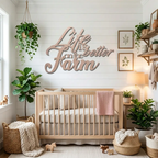 Life is Better on the Farm Quote Indoor Outdoor Steel Wall Sign