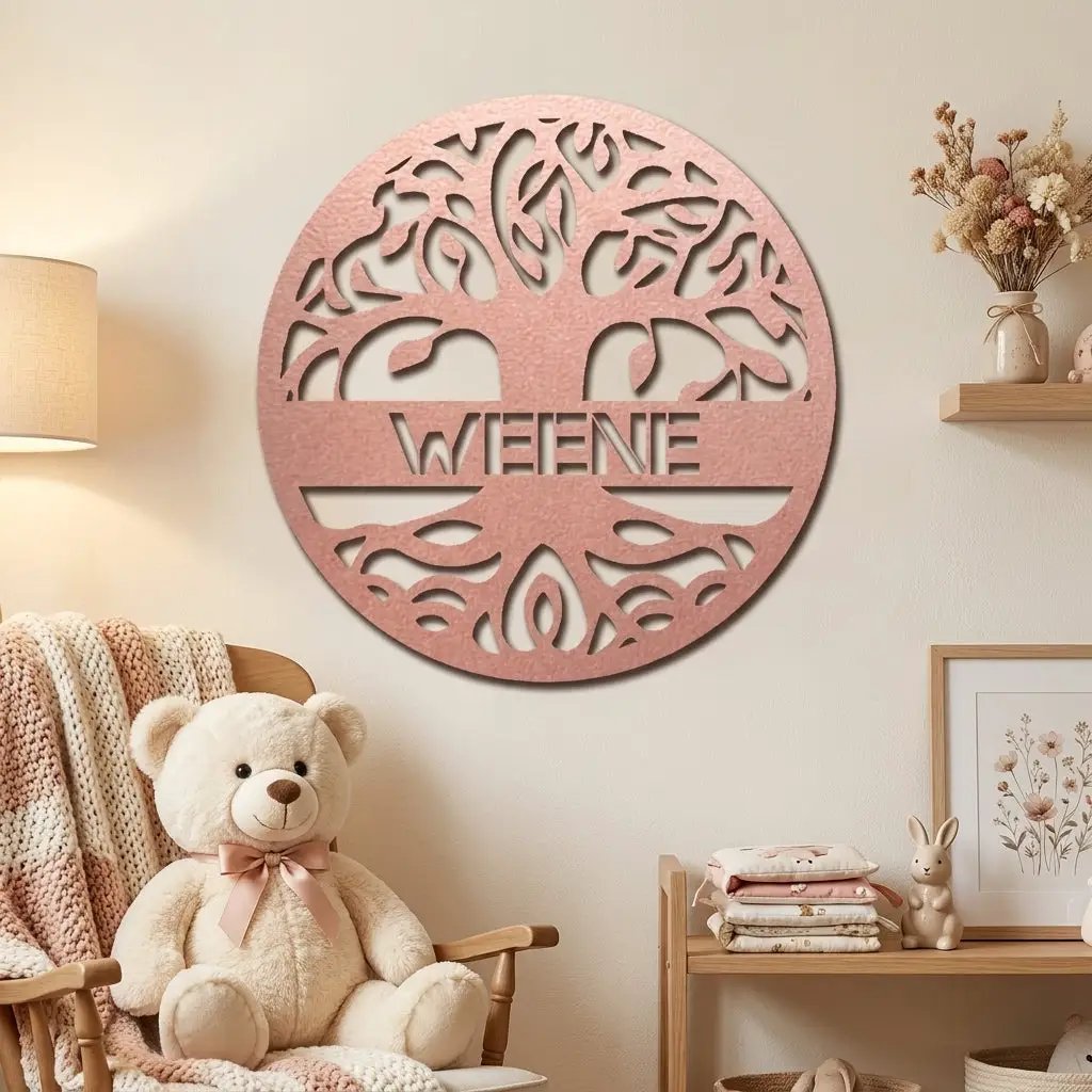 Personalized Tree of Life Metal Wall Art – Custom Family Name Sign – Tree of Life Metal Decor – Nature Inspired Family Wall Decor