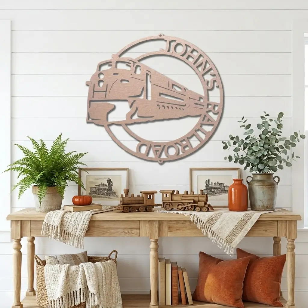 Railroad Train Metal Wall Art – Locomotive Wall Decor – Railroad Enthusiast Gift – Train Lover Wall Sign