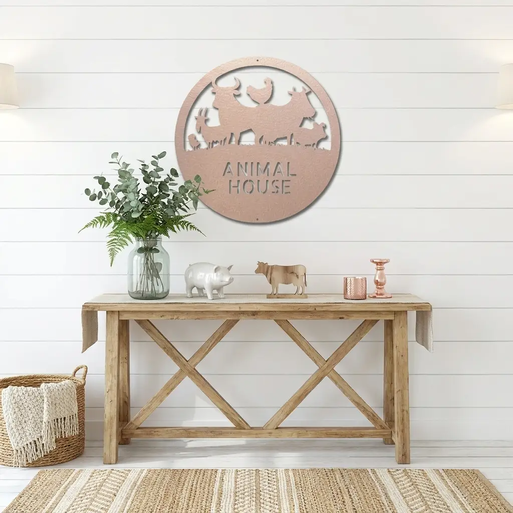 Personalized Farm Animal Metal Sign | Custom Barnyard Wall Decor | Farmhouse Animal Name Sign | Rustic Livestock Metal Art | Homestead Gift | Made in USA