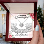 To My Amazing Granddaughter Love Knot Necklace Personalized Message Card