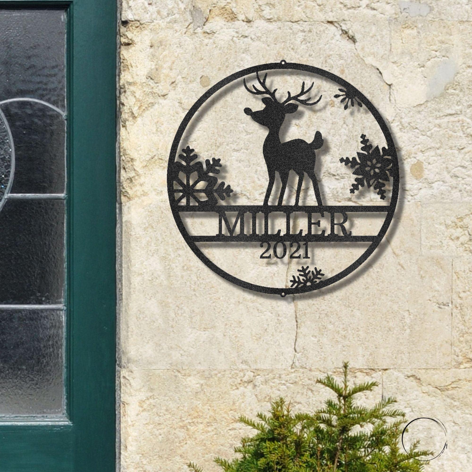 Rudolph the Reindeer Custom Name Metal Art Wall Sign Holiday Décor - Mallard Moon Gift Shop