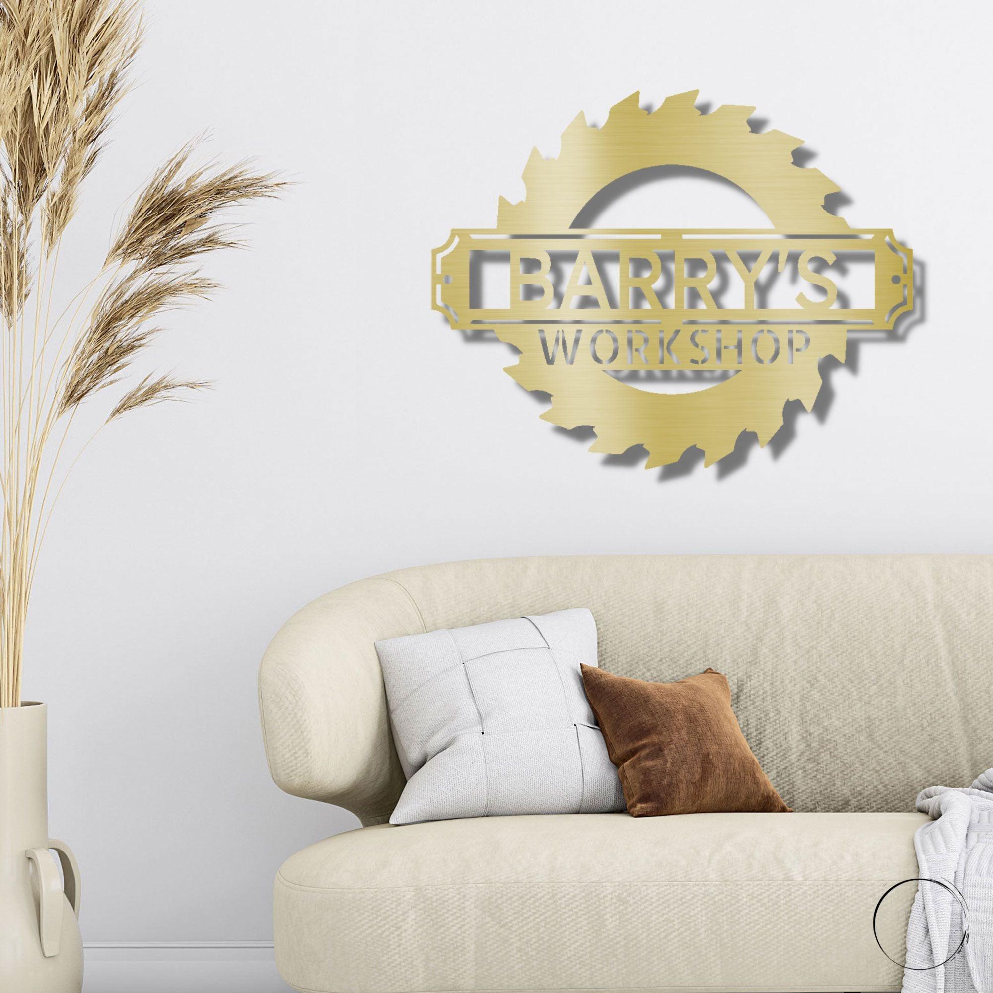 Sawmill Monogram Personalized Indoor Outdoor Steel Wall Sign Art - Mallard Moon Gift Shop