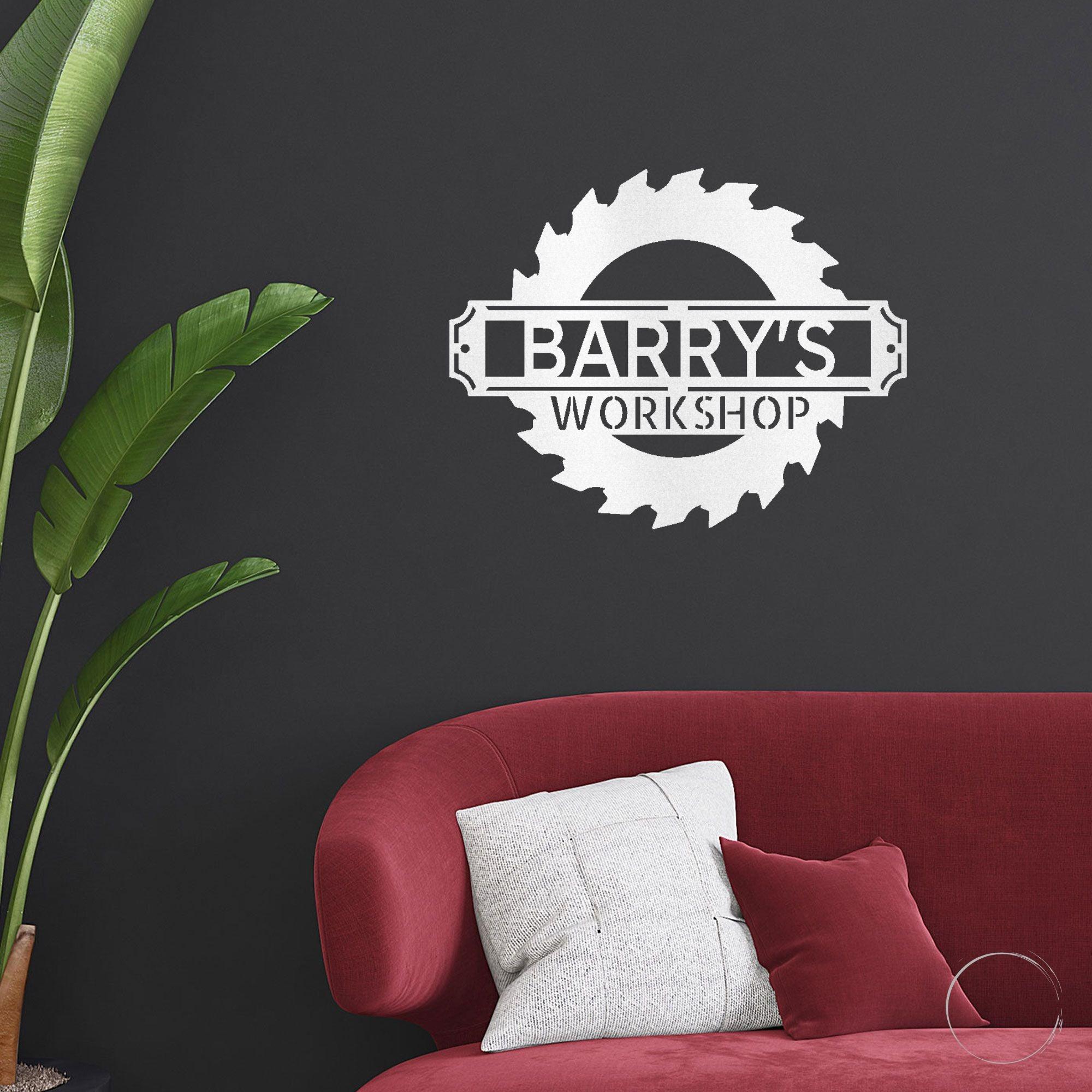 Sawmill Monogram Personalized Indoor Outdoor Steel Wall Sign Art - Mallard Moon Gift Shop