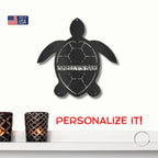 Sea Turtle Custom Name Metal Art Wall Sign