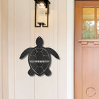 Sea Turtle Custom Name Metal Art Wall Sign