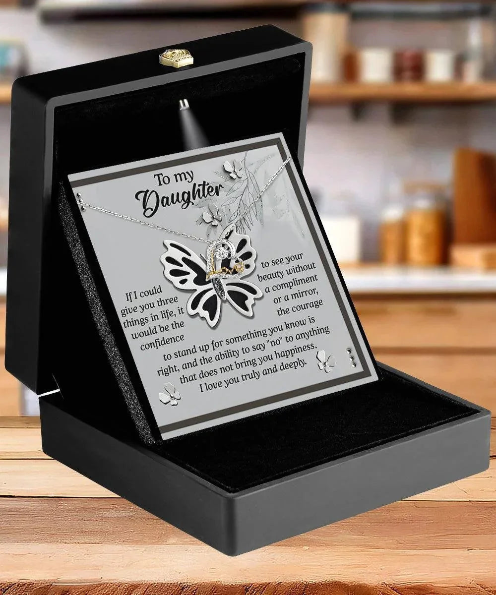 Daughter Birthday, Graduation, Christmas Inspirational Gift - See Your Beauty - Love Dancing Heart Pendant Necklace