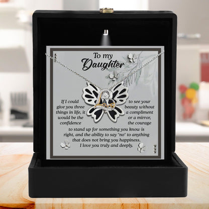 Daughter Birthday, Graduation, Christmas Inspirational Gift  - See Your Beauty - Love Dancing Heart Pendant Necklace - Mallard Moon Gift Shop