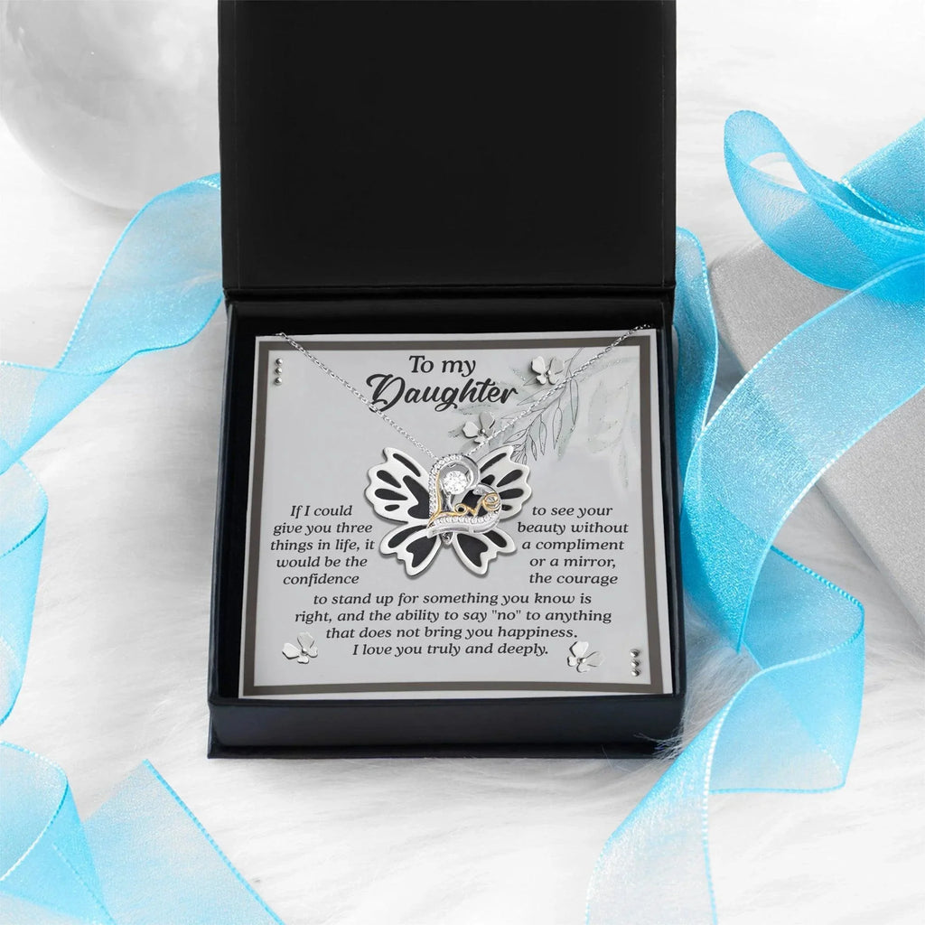 Daughter Birthday, Graduation, Christmas Inspirational Gift - See Your Beauty - Love Dancing Heart Pendant Necklace