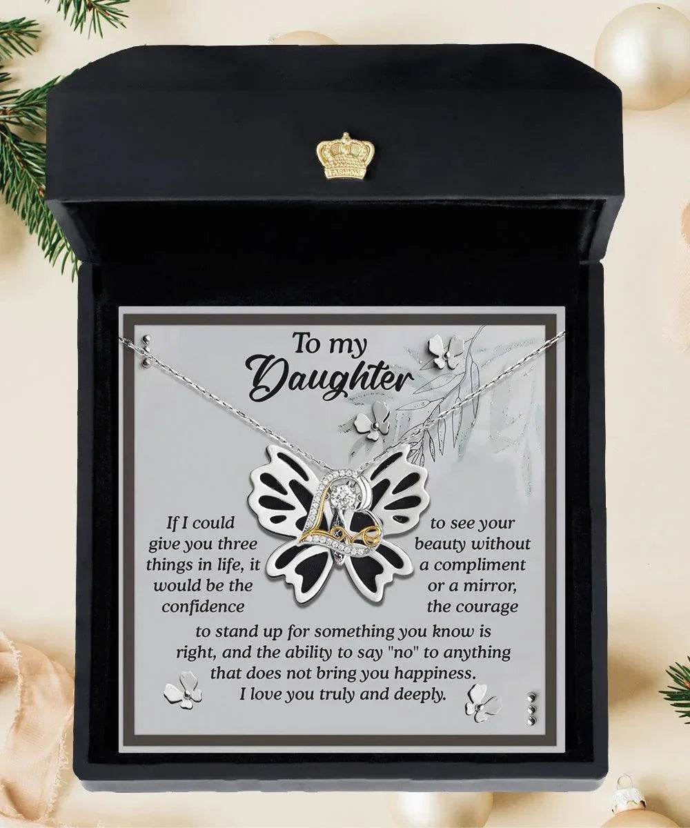 Daughter Birthday, Graduation, Christmas Inspirational Gift - See Your Beauty - Love Dancing Heart Pendant Necklace