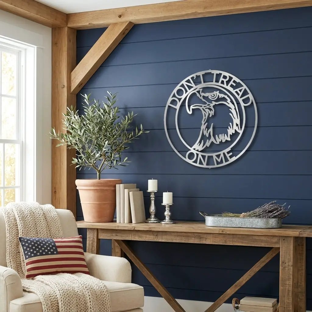 Personalized Bald Eagle Metal Sign – Custom Patriotic Name Sign – American Eagle Wall Art – Veteran Gift