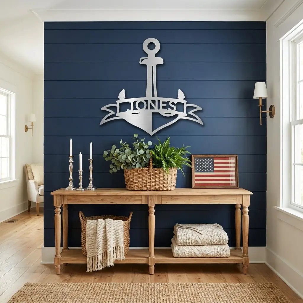 Personalized Anchor Name Metal Art – Simple, Bold, Yours
