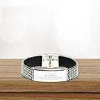 Oil Worker Silver Stainless Steel Mesh Bracelet – Engraved Inspirational Gift for Men – Adjustable Mesh Wristband – Durable & Rust-Resistant – Appreciation Jewelry for Oilfield Workers, Husbands, Sons & Boyfriends