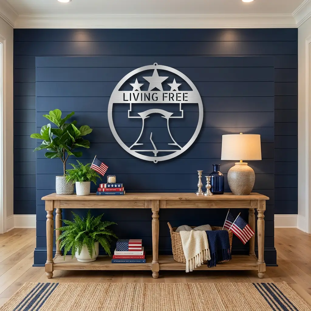 Personalized Liberty Bell Metal Sign | Custom Patriotic Wall Art | American Freedom Decor | Liberty Bell Steel Wall Hanging | Made in USA