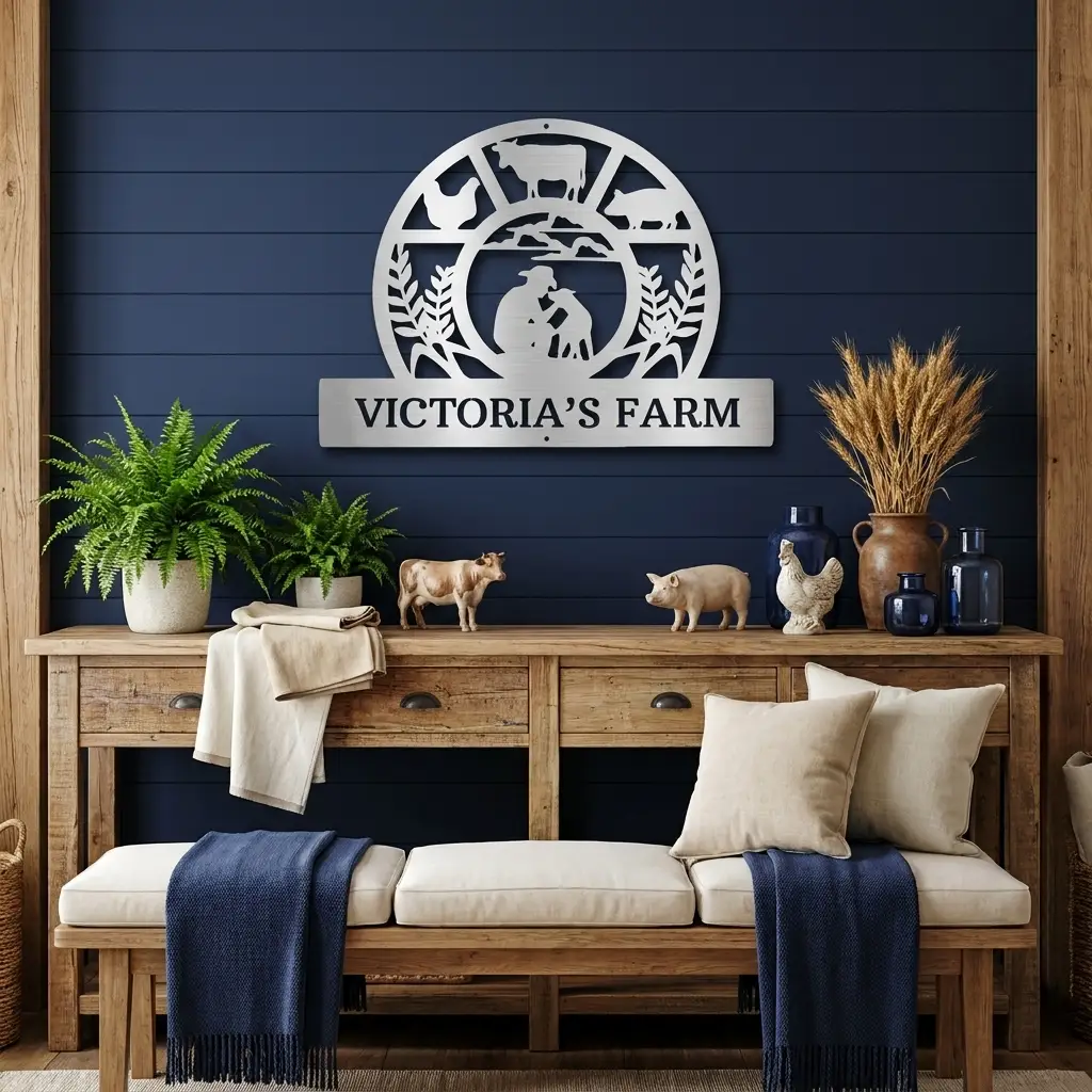 Personalized Farm Metal Wall Art – Custom Family Farm Sign – Ranch Decor – Barn Wall Art – Livestock Sign – Gift for Farmers
