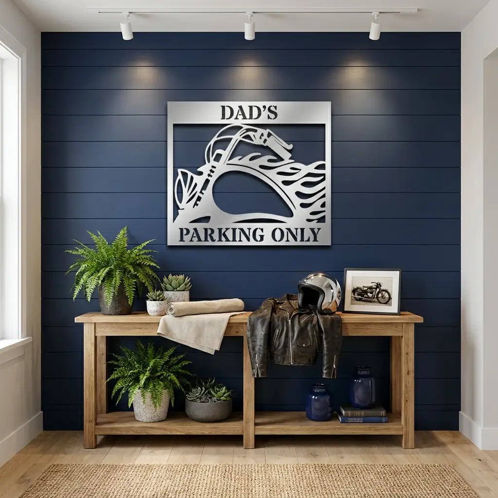 Personalized Motorcycle Metal Sign | Custom Biker Garage Wall Art | Motorcycle Garage Decor | Custom Metal Shop Sign | Gift for Motorcycle Riders | Made in USA