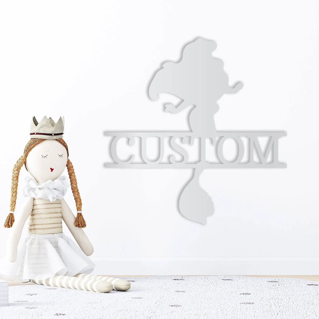 Princess Ariel Custom Name Metal Art Wall Sign