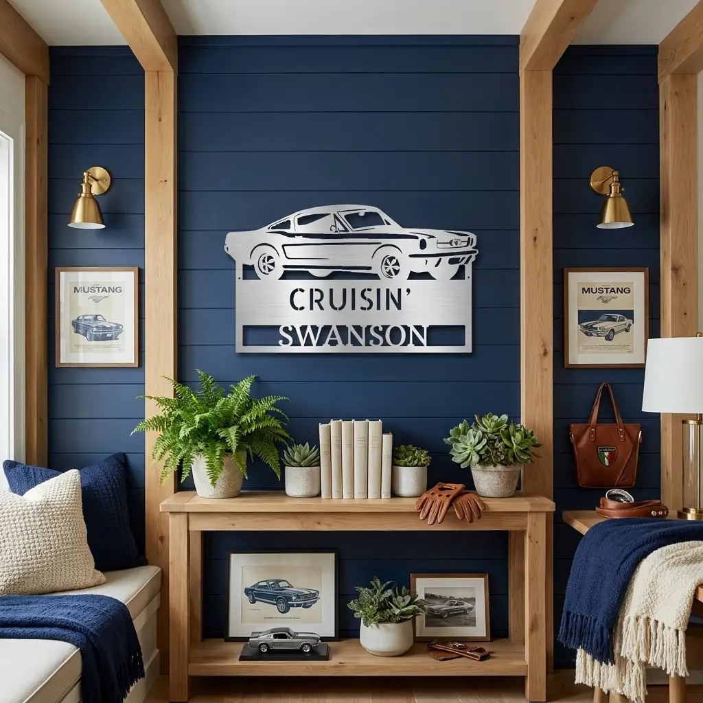 Classic Sports Car Personalized Metal Sign | Muscle Car Garage Wall Art | Custom Car Lover Gift | Made in USA