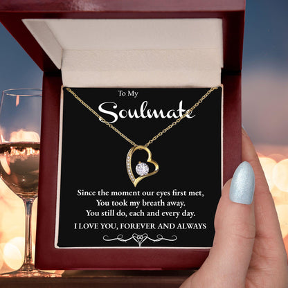 Soulmate You Take my Breath Away Forever Love Heart Necklace - Mallard Moon Gift Shop
