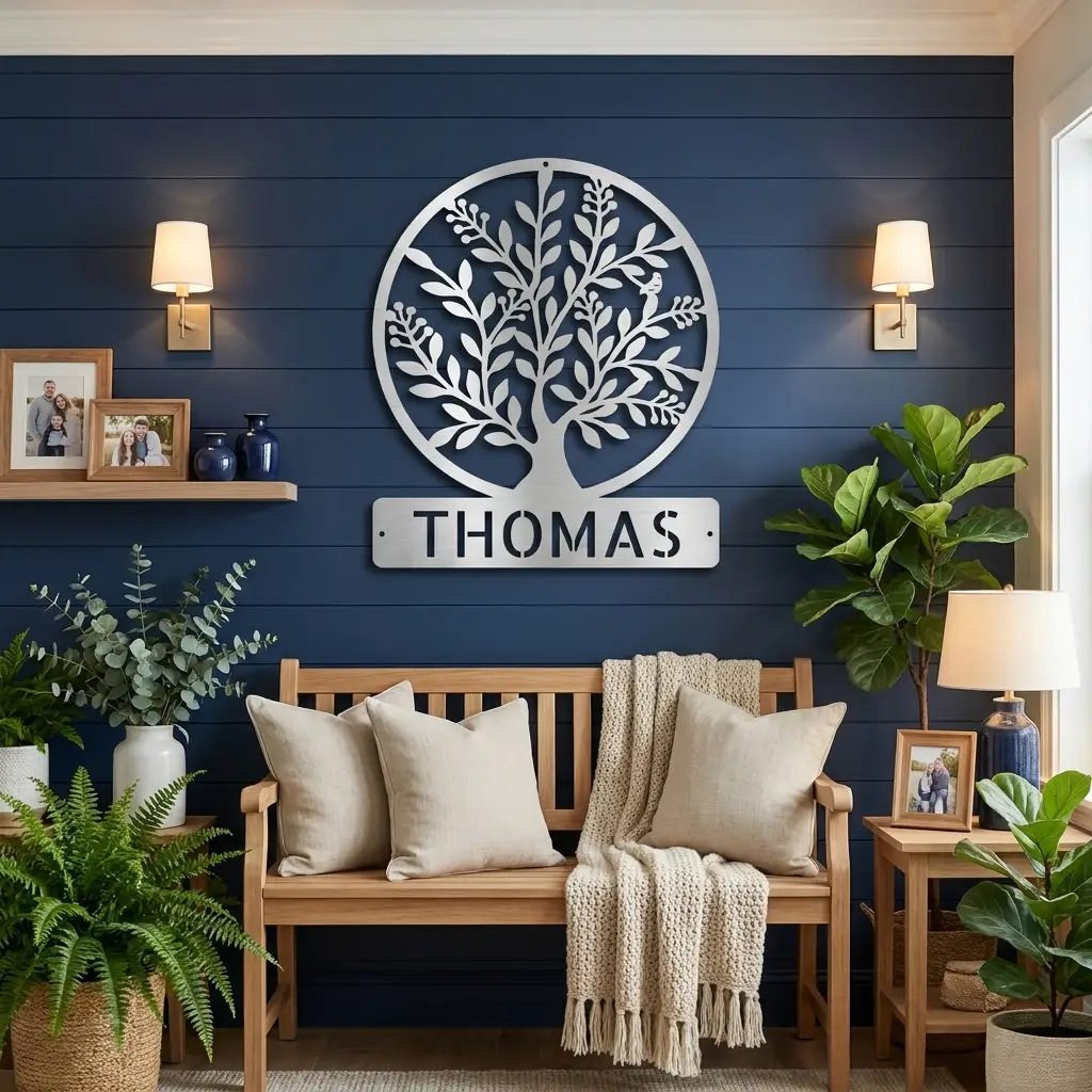 Personalized Tree of Life Metal Wall Sign: Celebrate Your Roots