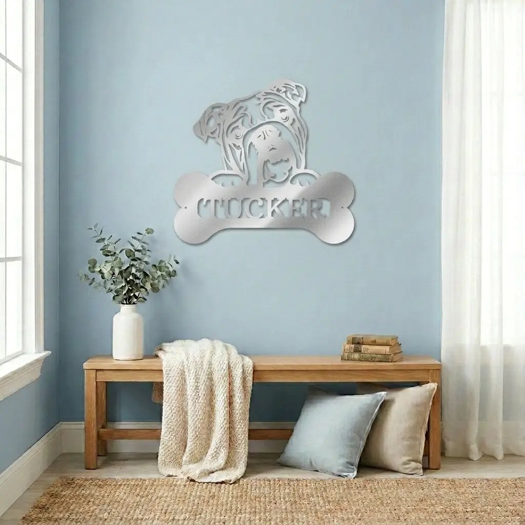 Choose Your Dog Breed Personalized Metal Wall Art – Custom Dog Name Sign, Dog Lover Gift, Laser Cut Steel Wall Hanging
