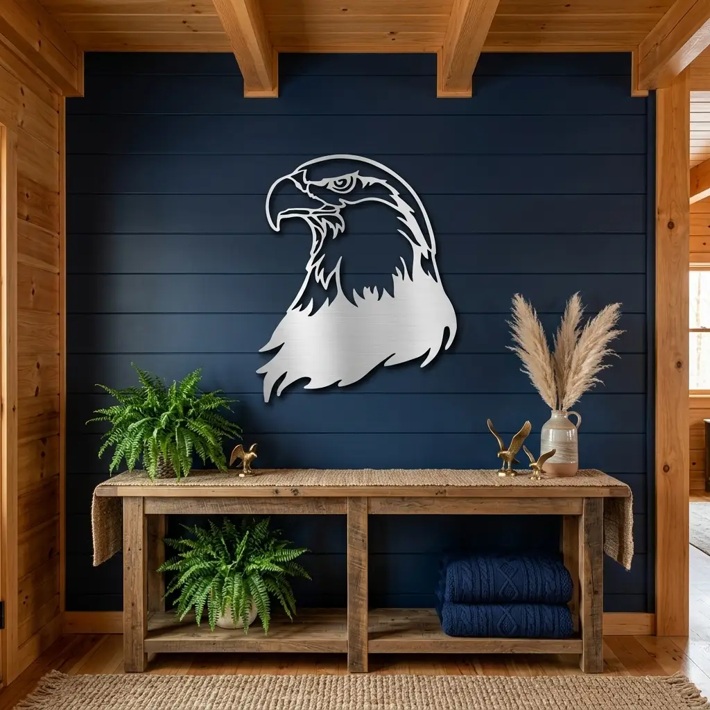 Bald Eagle Metal Wall Art – Patriotic USA Decor – American Eagle Sign – Rustic Wall Decor – Outdoor Metal Art