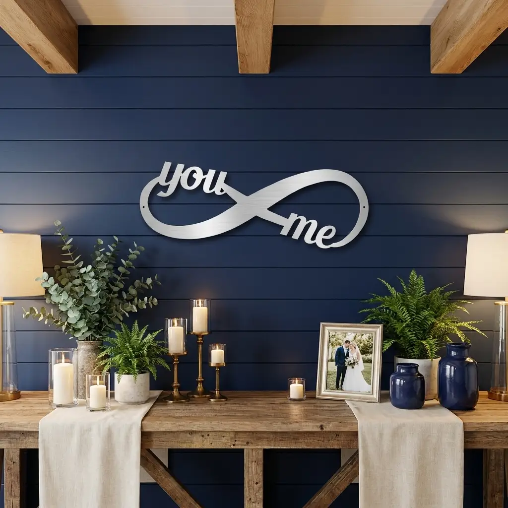 You & Me Infinity Metal Wall Art | Romantic Couple Sign | Wedding, Anniversary & Engagement Gift | Valentine’s Day Decor