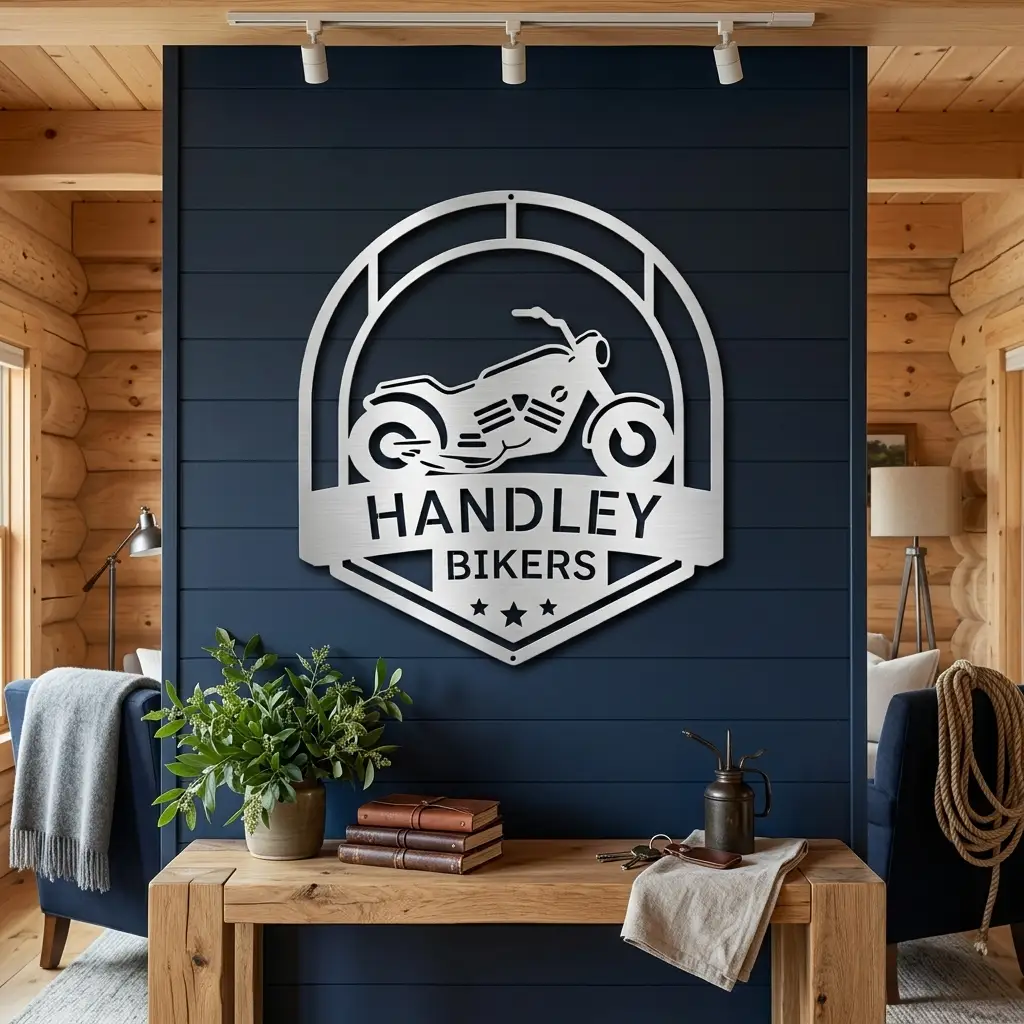 Motorcycle Metal Wall Art – Custom Biker Garage Sign, Personalized Motorcycle Decor, Rider Gift for Dad, Husband or Biker