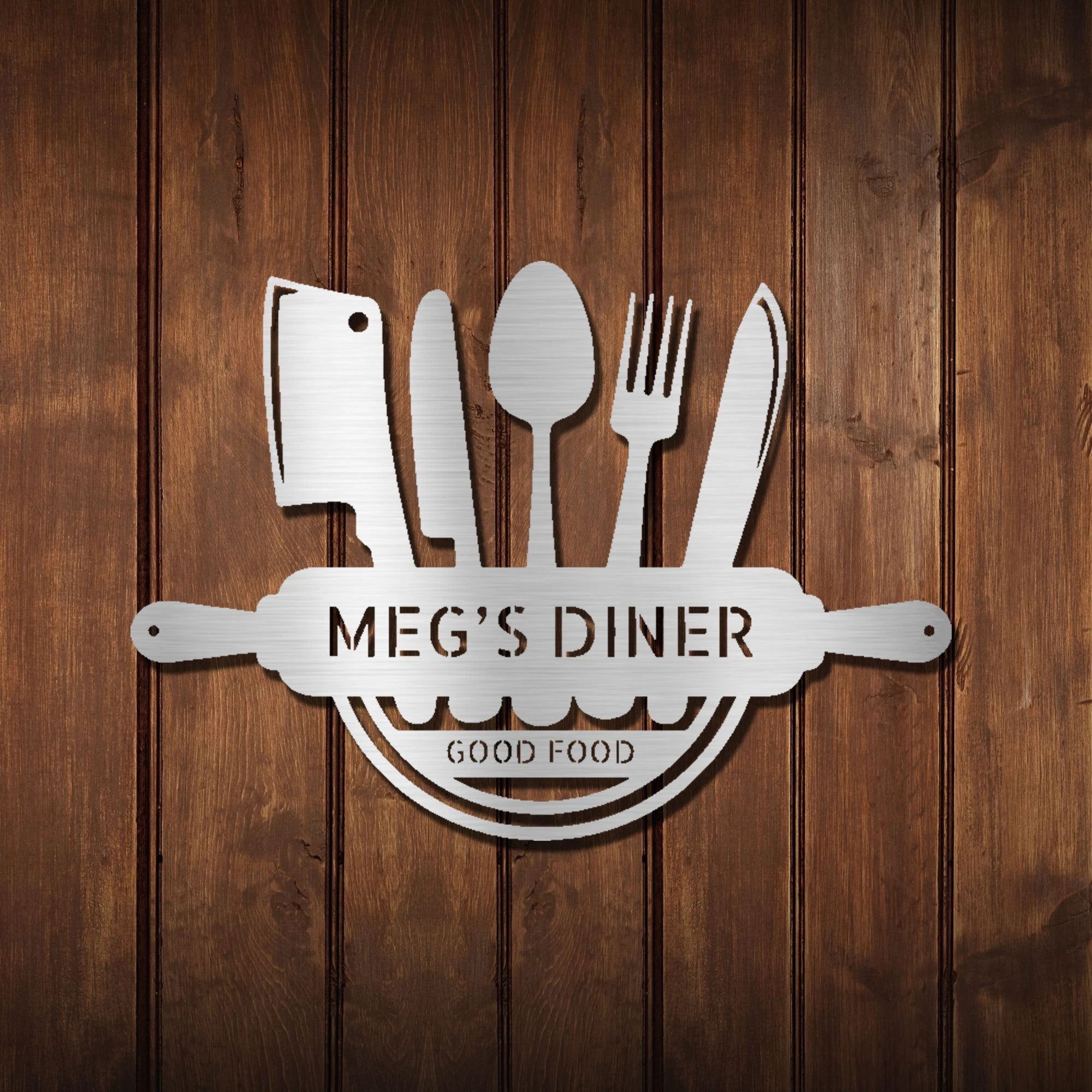 Personalized Kitchen Diner Indoor Outdoor Steel Wall Sign
