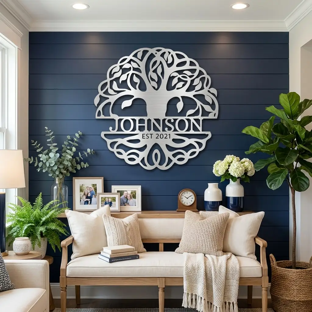 Personalized Tree of Life Metal Wall Art | Custom Family Name & Established Date Sign