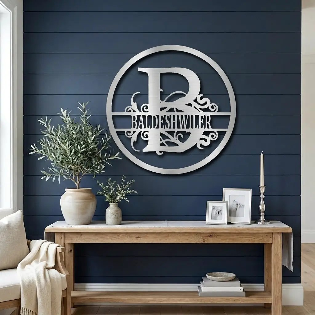 Monogrammed Elegance: Your Initial, Your Name, Your Style - Steel Wall Sign Art